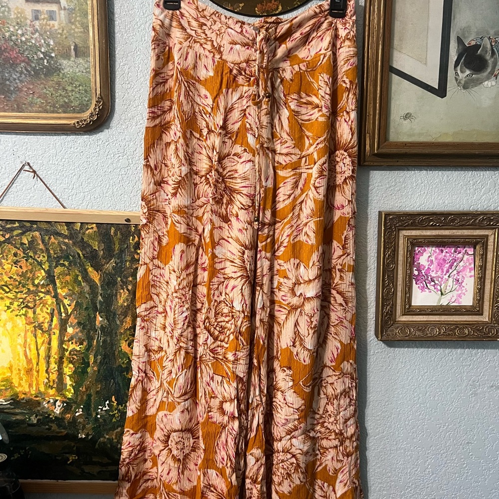Elegant Floral Wide Leg Pants